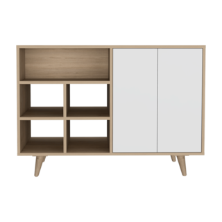 Foto 5 | Foto 5 | Mesa Auxiliar Zapatero Burdeos, Beige Y Blanco, Con Cuatro Puertas y Entrepaños Virtual Muebles