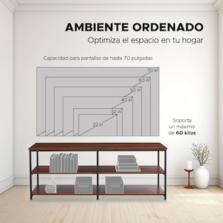 Foto 4 | Foto 4 | Centro de Entretenimiento Elly Decor Marrón 3 Niveles