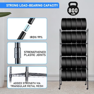 Foto 2 | Foto 2 | Shelf Healsmart Almacenamiento Apilable De Alambre Metálico 5 Niveles Cromado