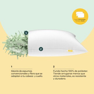 Foto 2 | Foto 2 | Almohadas Nooz Essential de Espuma y Fibra Tamaño Estándar2 Pack