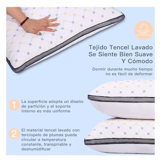 Foto 2 | Foto 2 | Set 2 Almohadas Lab.G Blancas Ultrasuaves Fibra Transpirables
