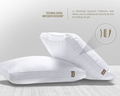 Foto 6 | Foto 6 | Almohadas Sognare Collezione King Size Blancas Relleno Firme 2 Piezas