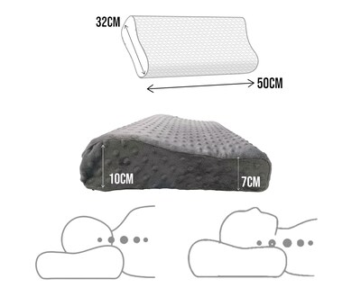Foto 5 | Foto 5 | Almohada Cervical Para Descanso Lunics Tela Minky Color Gris Oxford