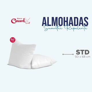 Foto 3 | Foto 3 | Almohada Concord Blancas de Microfibra 2 Piezas
