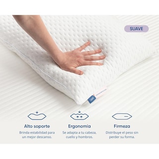 Foto 4 | Foto 4 | Almohada Ajustable Suave Luuna 2 Pack Relleno 100% Memory Foam Triturado Ajustable Funda Lavable
