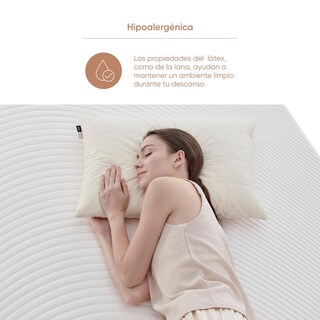 Foto 6 | Foto 6 | Almohada Luuna Origins Latex Hipoalergénica de Origen Natural Termorreguladora Latex Lana y Algodón King Size