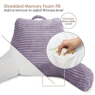 Foto 3 | Foto 3 | Cojín De Lectura Clara Clark Para Cama Adulto Con Respaldo Para Espalda, Color Morado - Venta Internacional.