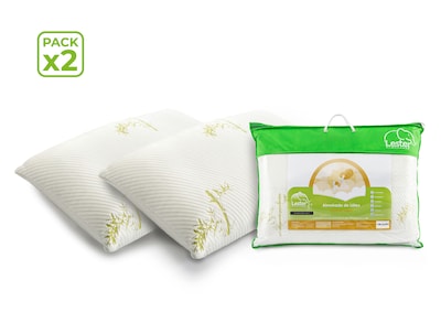 Foto 1 | Foto 1 | Paquete De 2 Almohadas Tamaño Estándar De Látex Natural Con Funda De Bambú Lavable - Lester Organic Látex