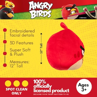 Foto 2 | Foto 2 | Almohada Decorativa De Felpa Supersuave De Franco Gaming Bedding, Talla Única, Angry Birds - Venta Internacional.