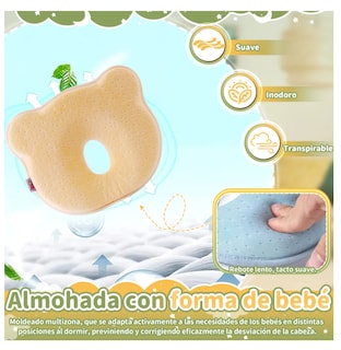Foto 4 | Foto 4 | Almohada para Bebé Memory Foam Prevención Cabeza Plana