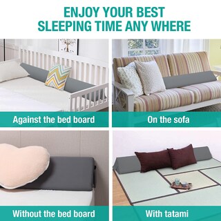 Foto 4 | Foto 4 | Almohada Con Forma De Cuña Vekkia King Para Cabecero Relleno De Huecos Gris - Venta Internacional.