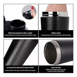 Foto 4 | Foto 4 | Vaso Shaker de Acero Inoxidable para Gym Eo Safe Imports Esi-10727 Negro