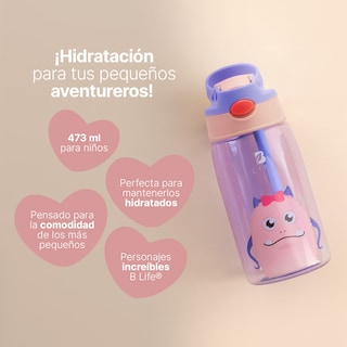 Foto 3 | Foto 3 | Botella De Agua Para Niños | 473 Ml | Con Accesorios Y Correa | Botella Peluchina | B Life.