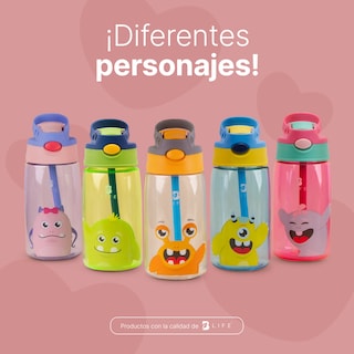 Foto 7 | Foto 7 | Botella De Agua Para Niños | 473 Ml | Con Accesorios Y Correa | Botella Peluchina | B Life.