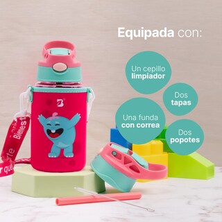 Foto 4 | Foto 4 | Botella De Agua Para Niños | 473 Ml | Con Accesorios Y Correa | Botella Tomatín | B Life.