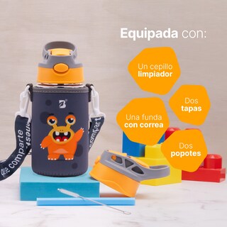 Foto 4 | Foto 4 | Botella De Agua Para Niños | 473 Ml | Con Accesorios Y Correa | Botella Calabacín | B Life.