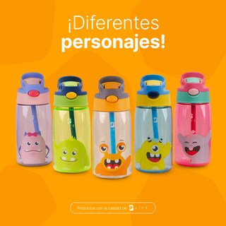 Foto 7 | Foto 7 | Botella De Agua Para Niños | 473 Ml | Con Accesorios Y Correa | Botella Calabacín | B Life.