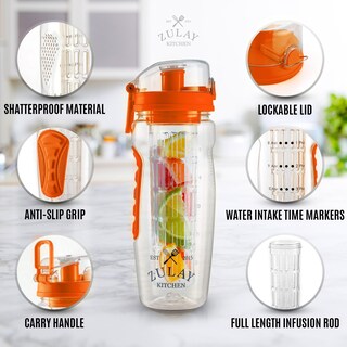 Foto 2 | Foto 2 | Botella de Agua Zulay Kitchen Naranja 1 Litro con Infusor de Fruta - Venta Internacional