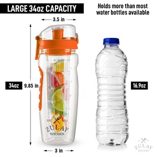 Foto 5 | Foto 5 | Botella de Agua Zulay Kitchen Naranja 1 Litro con Infusor de Fruta - Venta Internacional