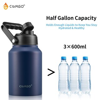 Foto 4 | Foto 4 | Jarra Para Botella De Agua Civago De Medio Galón Con Aislamiento De Acero Inoxidable De 1.9 L - Venta Internacional.