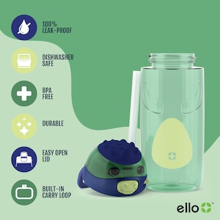 Foto 3 | Foto 3 | Botella De Agua Ello Ellies Plastic Kids De 473 Ml Con Straw Dino - Venta Internacional.