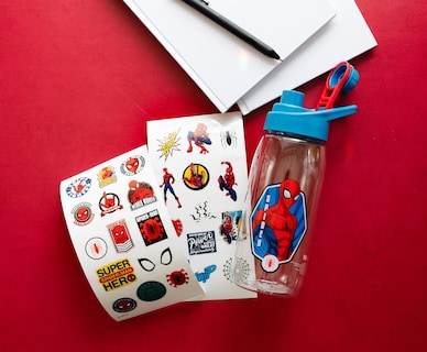 Foto 4 | Foto 4 | Botella De Agua Deportiva Spider-man De 600 Ml Con Juego De Pegatinas - Venta Internacional.