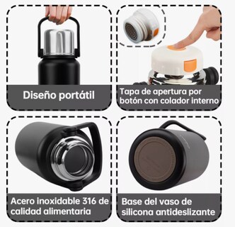 Foto 5 | Foto 5 | Termo De Acero Inoxidable Xtellar Botella De Agua Térmica 1000ml