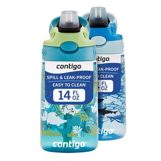 Foto 1 | Foto 1 | Botella De Agua Contigo Aubrey Kids Dinos & Sharks, 420 Ml, Paquete De 2 - Venta Internacional.