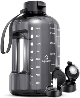 Foto 1 | Foto 1 | Botella De Agua Aquafit De 1 Galón Con Marcador De Tiempo Sin Bpa, Gris - Venta Internacional.