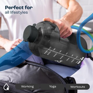 Foto 7 | Foto 7 | Botella De Agua Aquafit De 1 Galón Con Marcador De Tiempo Sin Bpa, Gris - Venta Internacional.