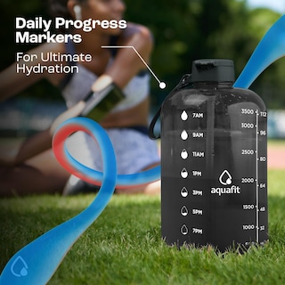 Foto 6 | Foto 6 | Botella De Agua Aquafit De 3,8 L Con Marcador De Tiempo Sin Bpa Y Pajita - Venta Internacional.