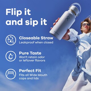 Foto 3 | Foto 3 | Botella De Agua Hydro Flask Wide Flex Straw Cap 946 Ml Cascade - Venta Internacional.