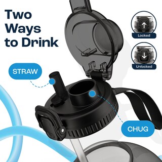 Foto 3 | Foto 3 | Botella De Agua Aquafit Aquafit 64 Oz/1.9 L Con Marcador De Tiempo Gris - Venta Internacional.