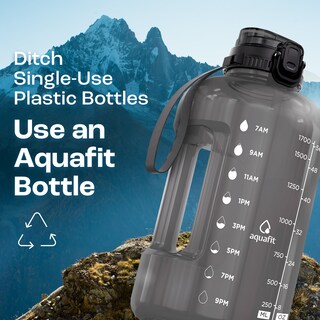 Foto 6 | Foto 6 | Botella De Agua Aquafit Aquafit 64 Oz/1.9 L Con Marcador De Tiempo Gris - Venta Internacional.