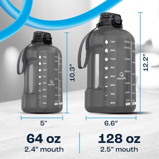 Foto 7 | Foto 7 | Botella De Agua Aquafit Aquafit 64 Oz/1.9 L Con Marcador De Tiempo Gris - Venta Internacional.