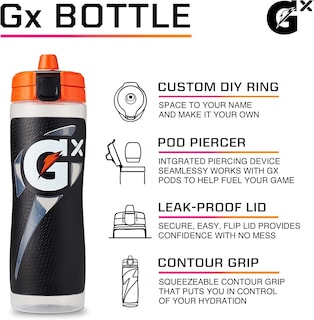 Foto 2 | Foto 2 | Botella Gatorade Gx Marble Blue De 900 Ml Con Cápsula De Fórmula - Venta Internacional.