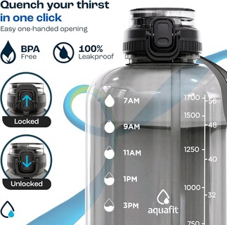 Foto 4 | Foto 4 | Botella De Agua Aquafit Aquafit 1,9 L Con Marcador De Tiempo Sin Bpa - Venta Internacional.