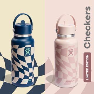 Foto 2 | Foto 2 | Botella De Agua Hydro Flask Wide Flex Con Tapa De Pajita, 946 Ml, A Cuadros - Venta Internacional.