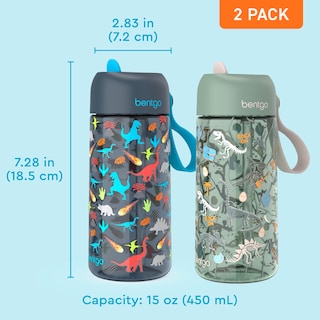 Foto 7 | Foto 7 | Botella De Agua Bentgo Kids Con Diseño De Dinosaurio, 450 Ml, Sin Bpa, Paquete De 2 Unidades - Venta Internacional.
