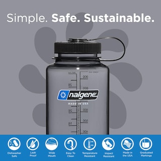 Foto 4 | Foto 4 | Botella De Agua Nalgene Sustain Tritan Sin Bpa, 1 Litro, Gris Con Tapa Negra - Venta Internacional.