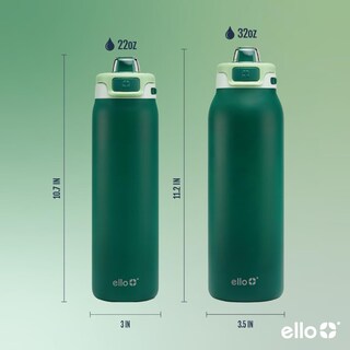 Foto 5 | Foto 5 | Botella De Agua Ello Pop & Fill De Acero Inoxidable Forest Mist De 650 Ml - Venta Internacional.