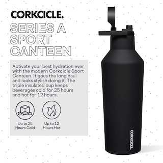 Foto 2 | Foto 2 | Botella De Agua Corkcicle Sport Canteen Con Aislamiento De 950 Ml, Color Negro - Venta Internacional.