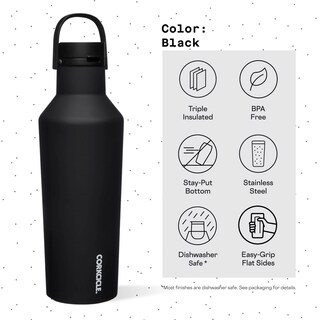Foto 4 | Foto 4 | Botella De Agua Corkcicle Sport Canteen Con Aislamiento De 950 Ml, Color Negro - Venta Internacional.