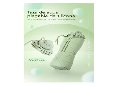 Foto 2 | Foto 2 | Termo Xtellar Rosa 600ml Silicona Plegable, Perfecto Para Viajar Y Deportes