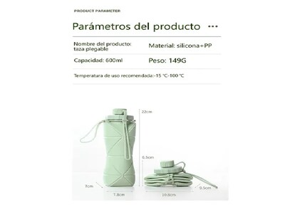 Foto 3 | Foto 3 | Termo Xtellar Rosa 600ml Silicona Plegable, Perfecto Para Viajar Y Deportes
