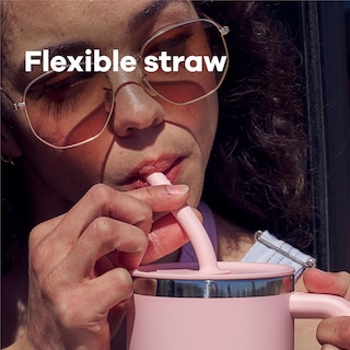 Foto 5 | Foto 5 | Vaso Hidro De Viaje Con Asa, Tapa Y Pajita, 950 Ml, Color Rosa - Venta Internacional.