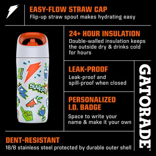 Foto 2 | Foto 2 | Botella De Agua Gatorade Kids' Rookie Metal 350 Ml De Acero Inoxidable - Venta Internacional.