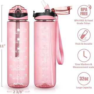 Foto 4 | Foto 4 | Botella De Agua Fimibuke De 1 Litro Con Funda, Sin Bpa, A Prueba De Fugas A2, Rosa - Venta Internacional.