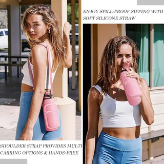 Foto 6 | Foto 6 | Botella De Agua Fimibuke De 1 Litro Con Funda, Sin Bpa, A Prueba De Fugas A2, Rosa - Venta Internacional.
