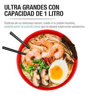 Foto 5 | Foto 5 | Platos Hondos de Cerámica para Ramen Noodles Palillos 4 Pz Casa Litus color Negro 83512-bl